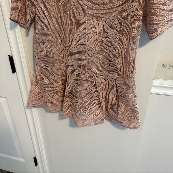 Alexis Pink Textured Blouse Top Small - Picture 4 of 12
